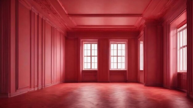 Empty room red light background