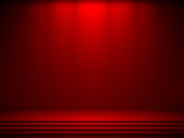 Empty room Red light background