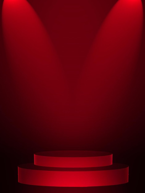 Empty room red light background