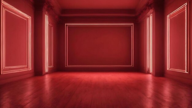 Photo empty room red light background