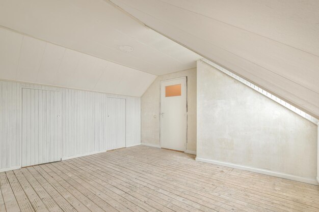 Empty room during renovation in modern house