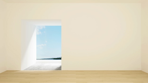 Photo empty room and sea view for artwork