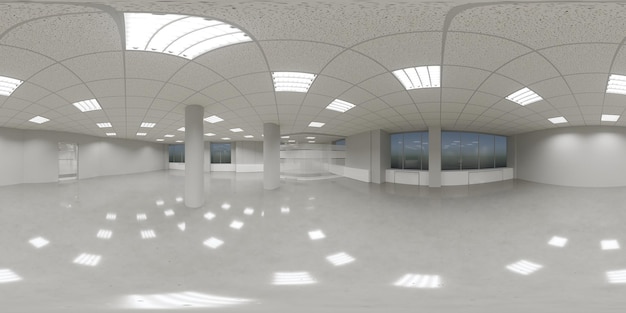 Foto panorama sferico della stanza vuota dell'illustrazione 3d interna