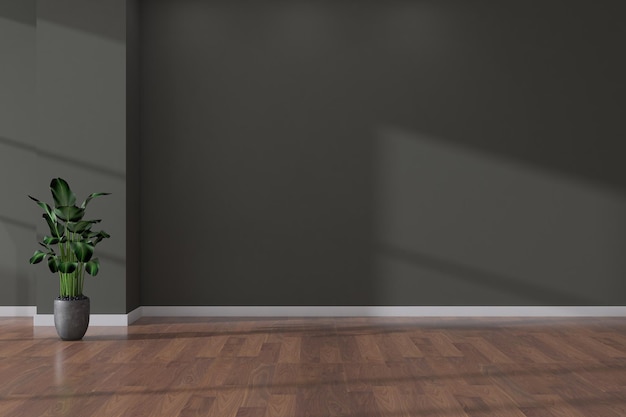 Empty room wall mockup with window light 3d rendering