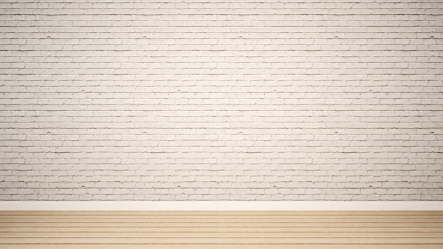 Empty room and white brick wall in apartment or home - 3D Render
