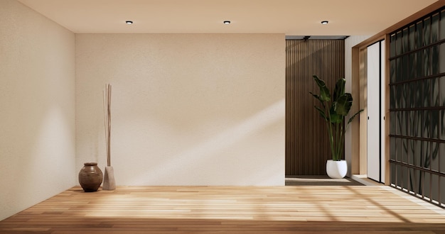 Empty room white interior design3D rendering