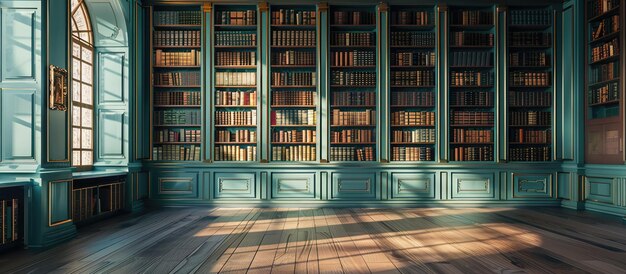 Photo empty room with a bookcase