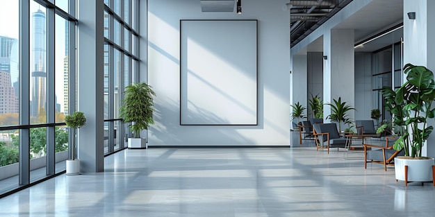 Photo empty room with chairs and plants