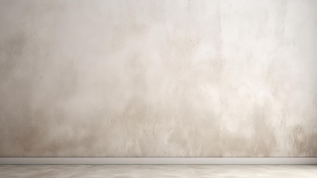 An empty room with a concrete wall and a white wall