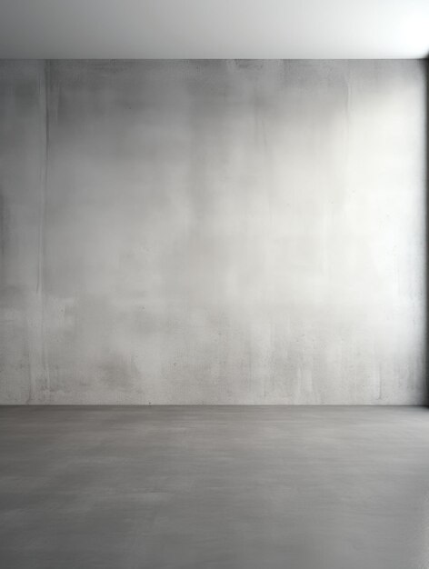 Empty room with gray blank wall interior background