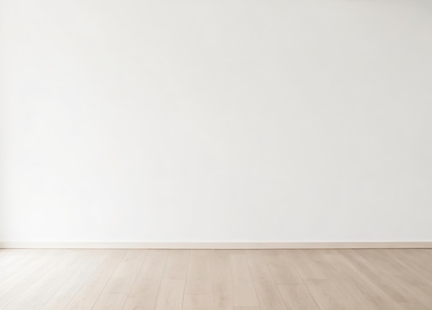 Empty room with gray or white wall and wooden floor Blank white walls for copy space