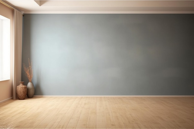 Empty room with a guitar on the wall