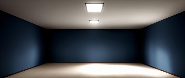 An Empty Room With A Light On The Ceiling