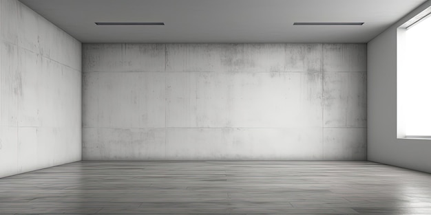 Empty Room With Modern Minimalist Concrete Wall