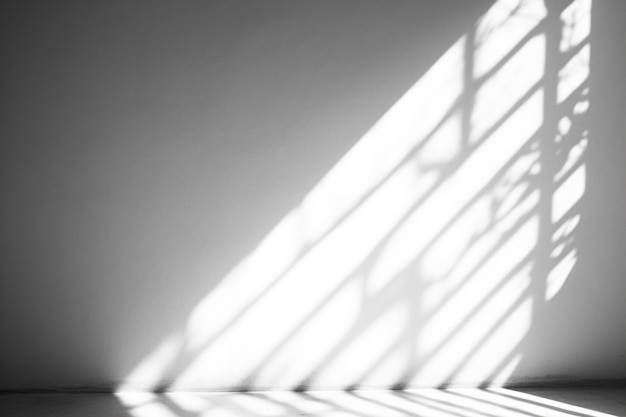 empty room with shadows on a wall abstract white studio background for presentation generative ai