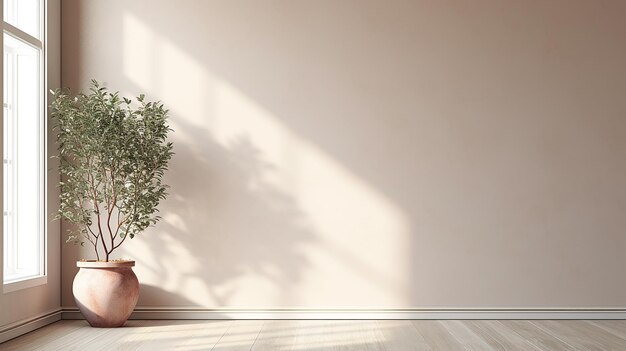 Empty Room with Stucco Wall Interior Background