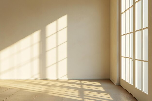 太陽の光と影の空の部屋