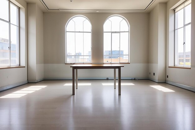 Empty room with table