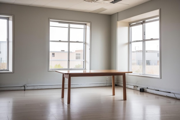 Empty room with table