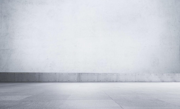 Empty room with a white wall and a concrete floor background