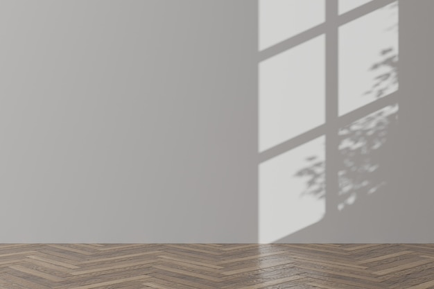 Empty room with white wall and wooden floor