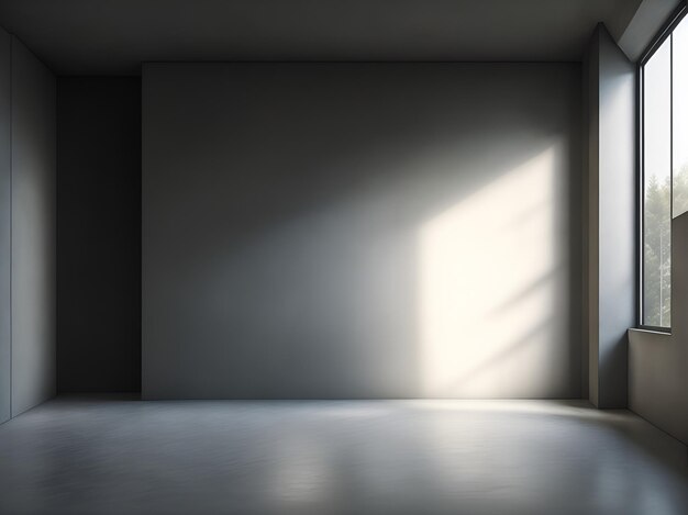 An empty room with white walls and bright sunlight from the window A blank for design with free space on the wall of the room AI generation