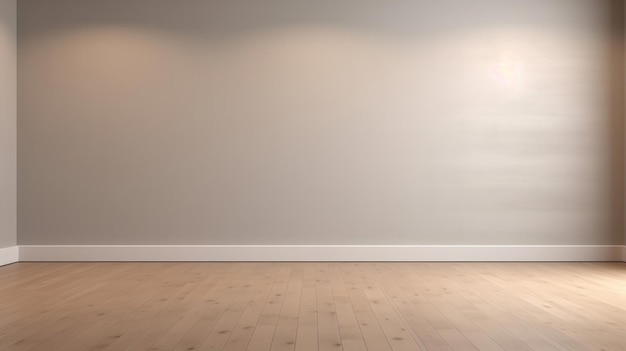 흰색 벽과 나무 바닥이 있는 빈 방
