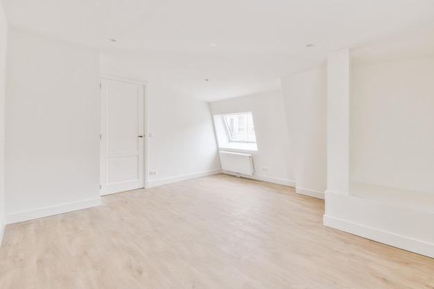 Empty room with window and radiator