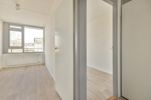 Empty room with window and radiator