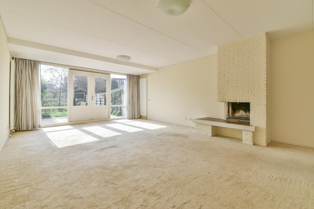 Empty room with window and radiator