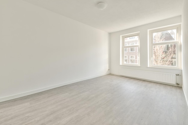 Empty room with window and radiator