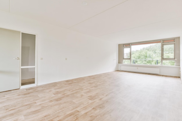 Empty room with window and radiator