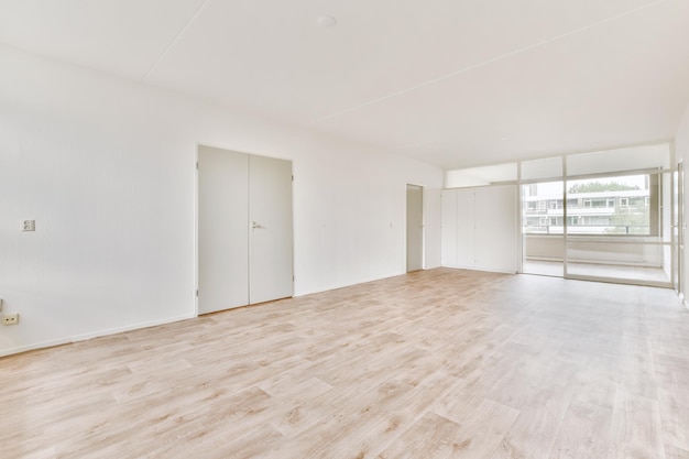 Empty room with window and radiator