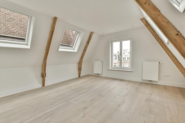 Empty room with window and radiator