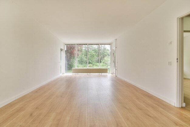 Empty room with window and radiator