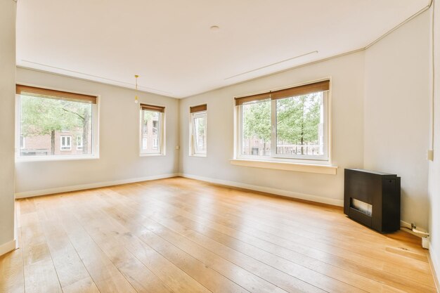 Empty room with window and radiator