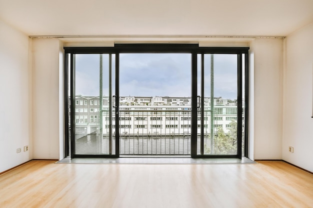 Empty room with window and radiator