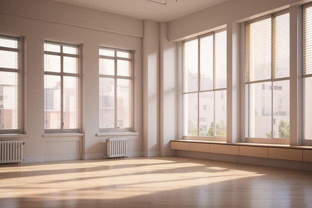 Empty room with window and radiator