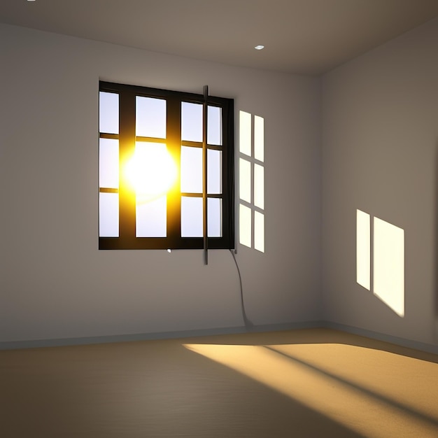 An empty room with a window