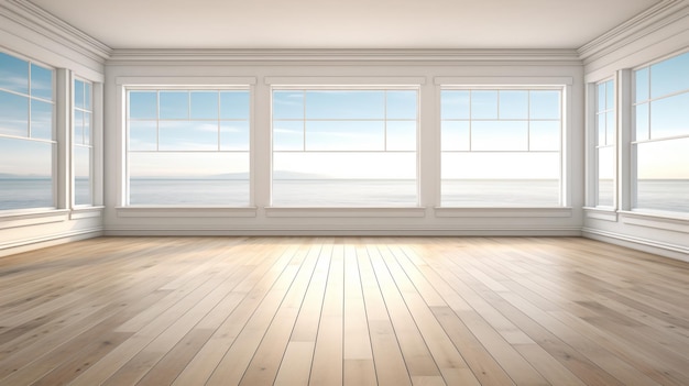 empty room with wooden floor