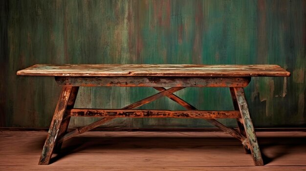 Empty room with wooden table