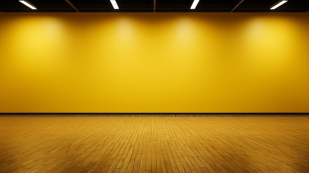 An empty room with yellow walls Beautiful illustration picture Generative AI