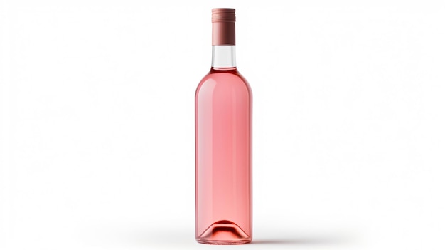 Пустая бутылка розового вина.