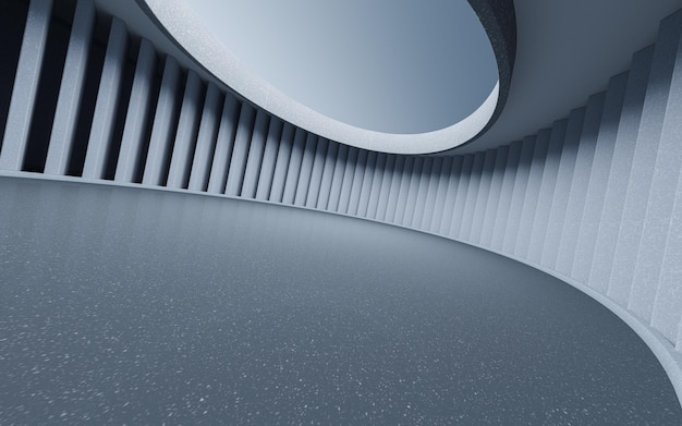 empty round room sense of space 3d rendering