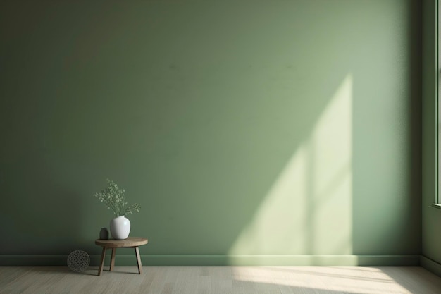 Empty sage green wall background