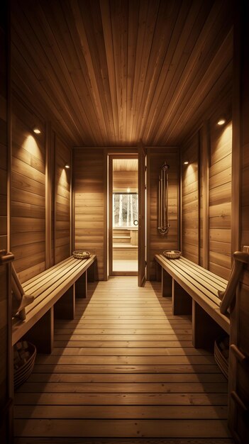 Foto sauna vuota generata dall'intelligenza artificiale