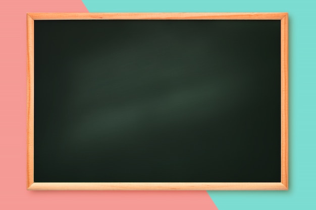 Empty school board blackboard texture with blank frame with clipping path graphic design background