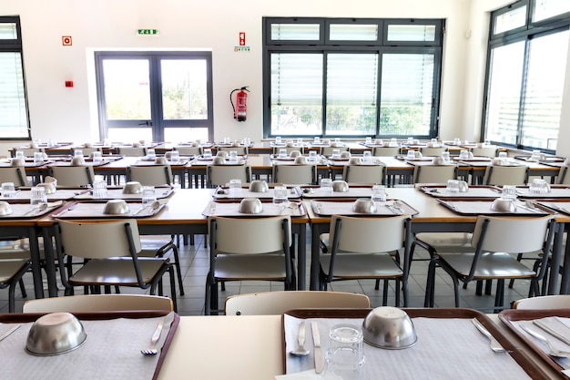 Empty school canteen