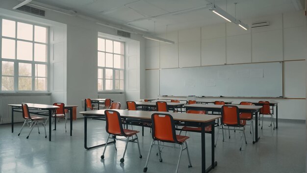 Empty school classroom