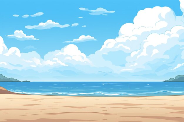 空の海とビーチの背景
